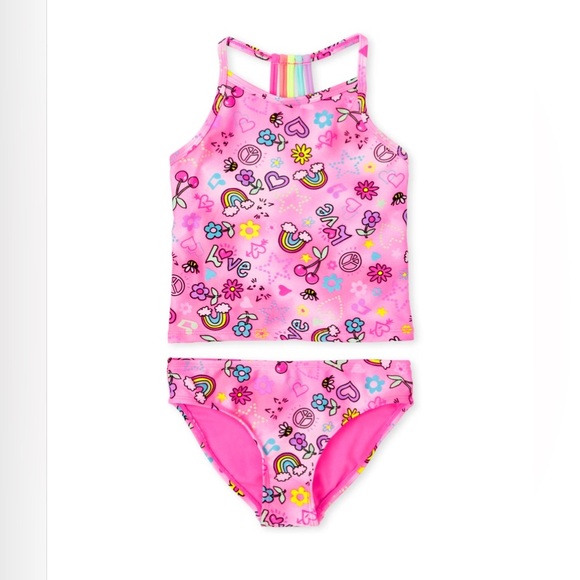 The Children's Place Pink Butterfly Bikini Set (876) - Picture 1 of 11